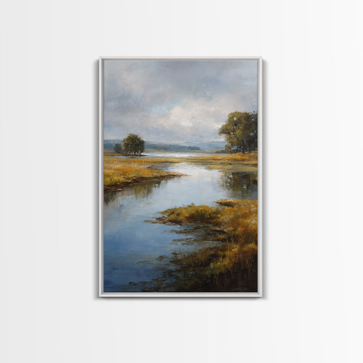 Serene Lake with Pale Morning Reflection Canvas Print, Master Bedroom, Printable Art, Bedroom Decor, Fine Art, Sanctuary, MAS-2x3-39