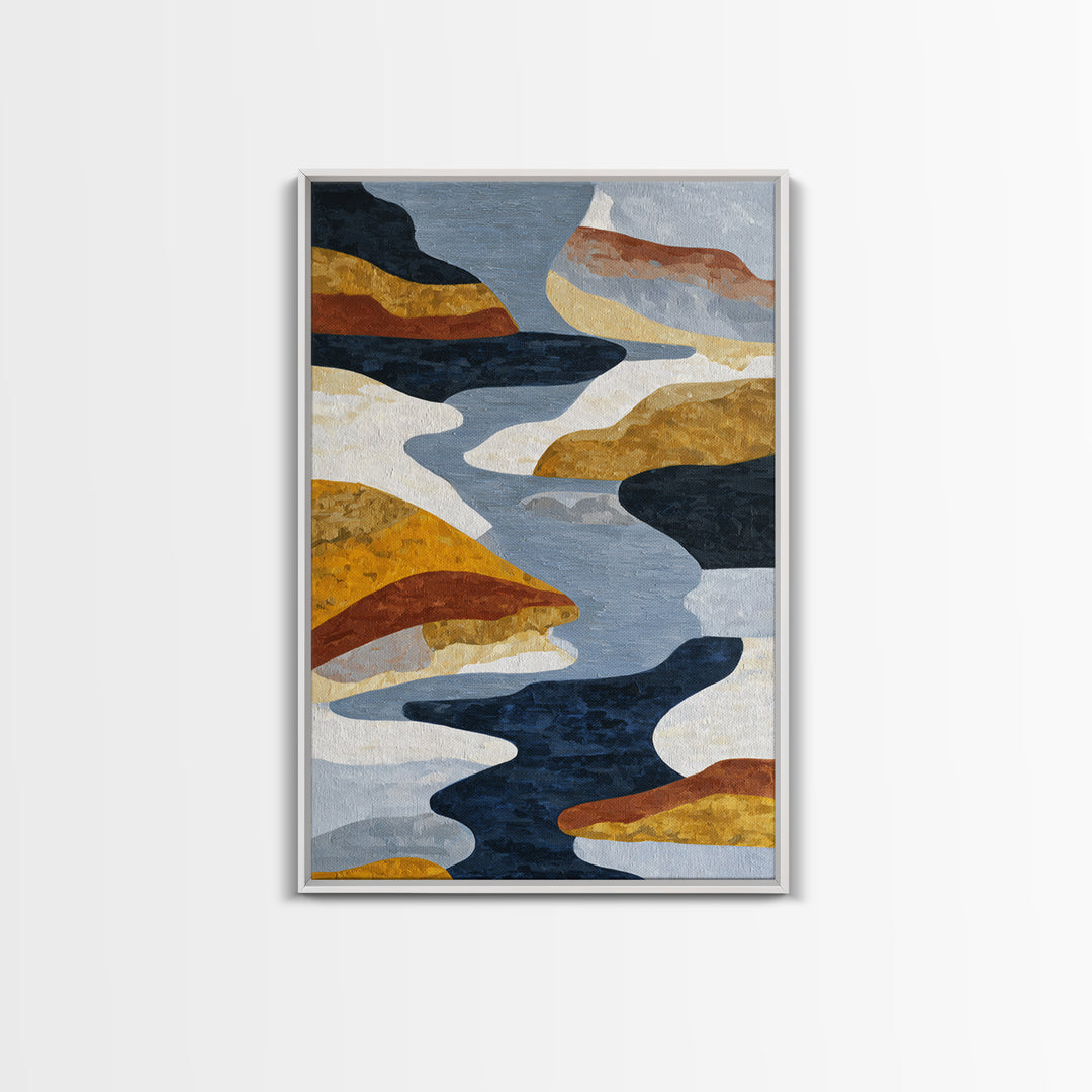 Abstract Wave Forms Framed Canvas Print, Master Bedroom, Bedroom Decor, Abstract Art, Sanctuary, Bedroom Wall Art, MAS-2x3-4