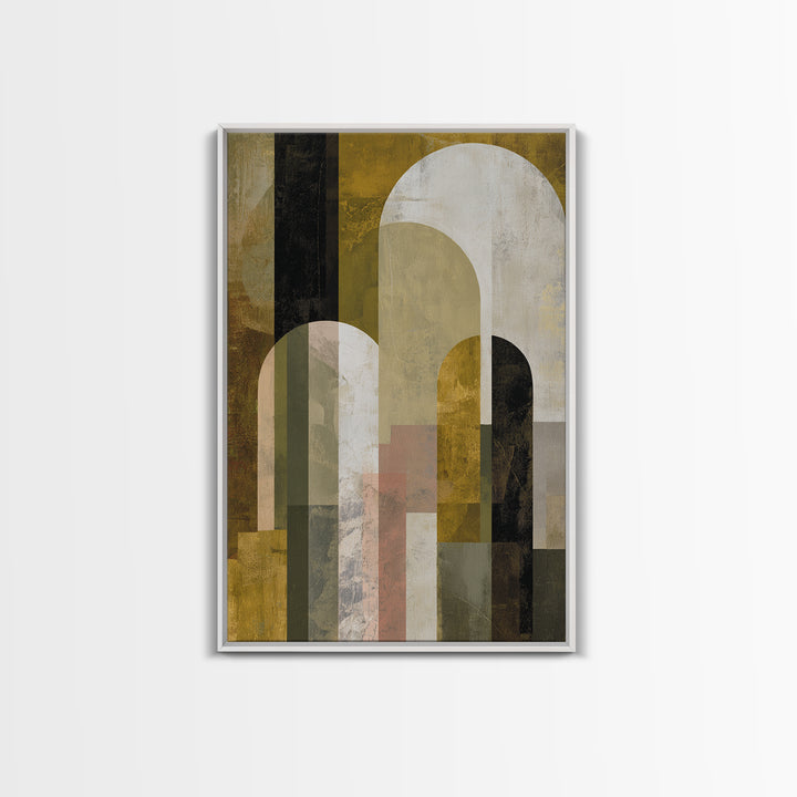 Gold Accented Abstract Arches Canvas Print, Master Bedroom, Contemporary Art, Bedroom Decor, Abstract Art, Sanctuary, MAS-2x3-40