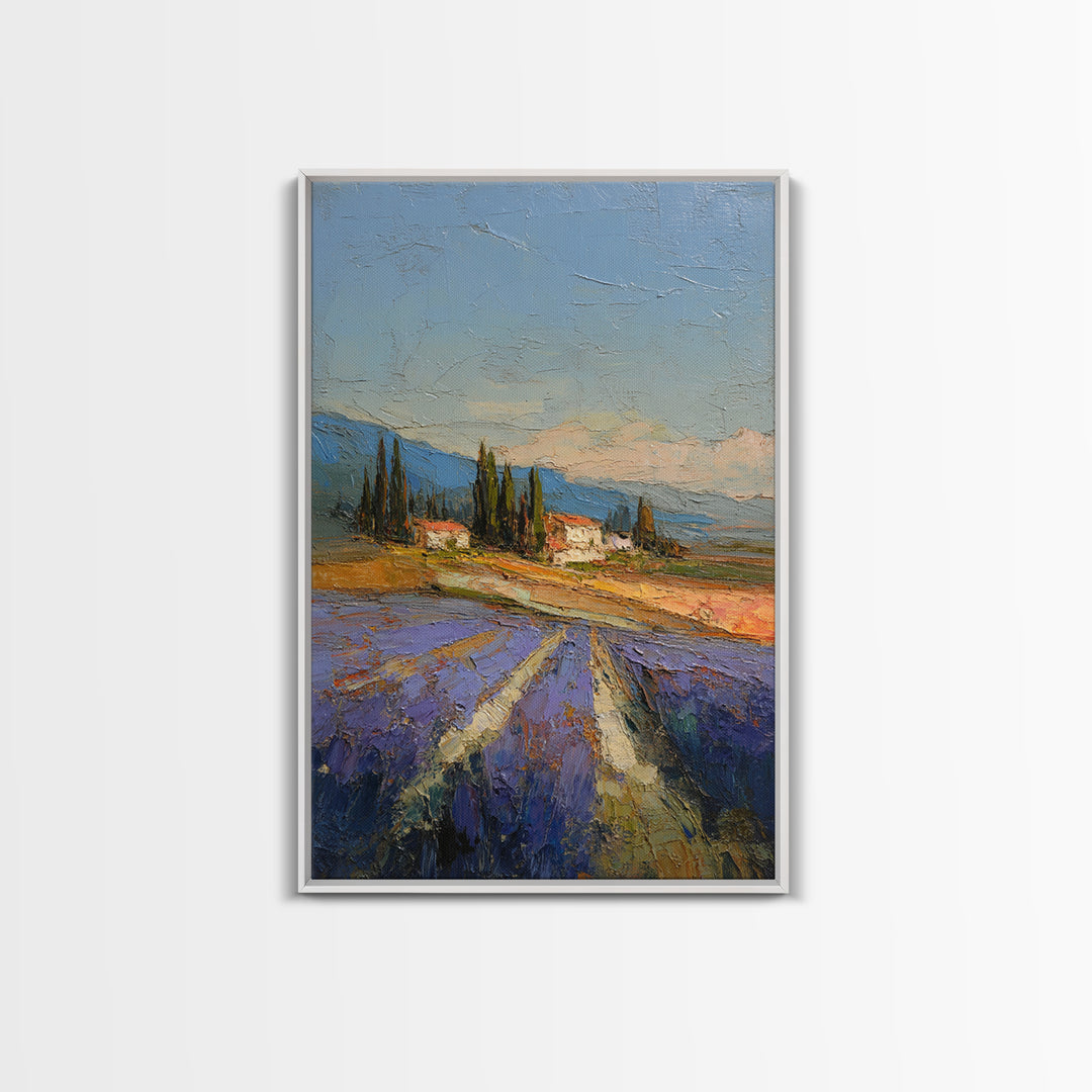 Lavender Field at Twilight Canvas Print, Master Bedroom, Art Print, Bedroom Decor, Fine Art, Sanctuary, Above Bed Decor, MAS-2x3-50