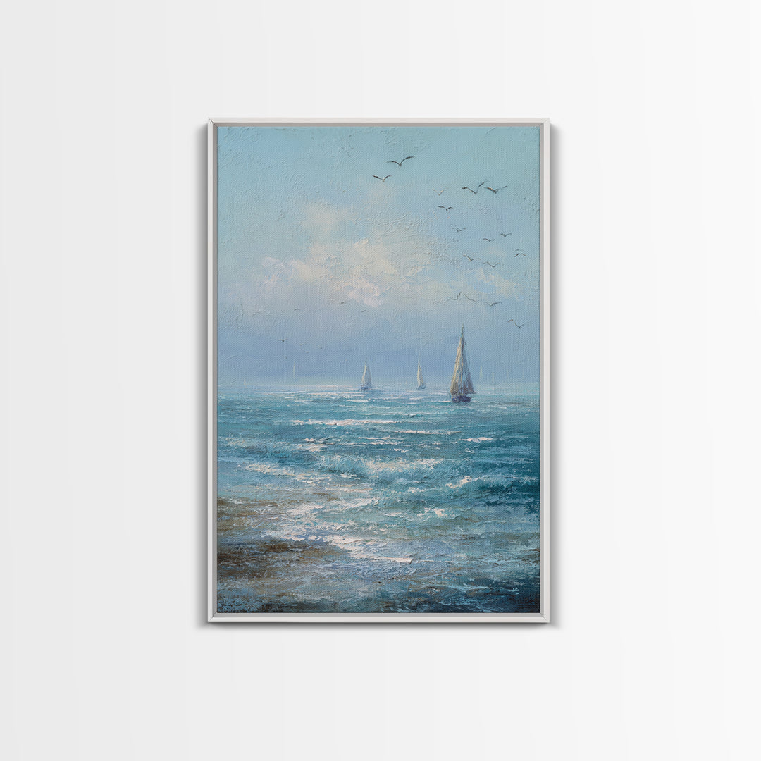 Hotel Coastal Landscape Framed Canvas Print, Master Bedroom, Farmhouse Wall Decor, Bedroom Decor, Fine Art, Sanctuary, MAS-2x3-53