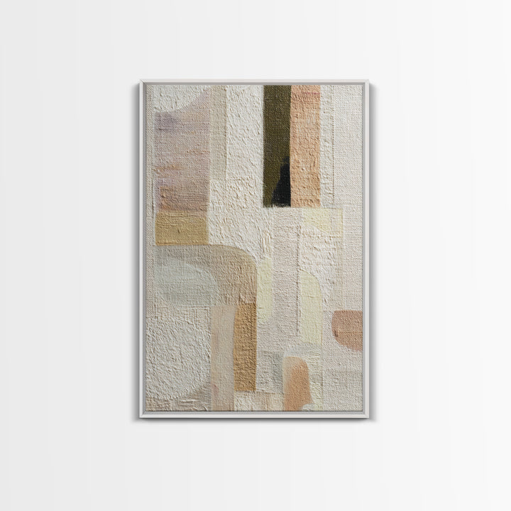 Soft Abstract Linen Texture Framed Canvas Print, Master Bedroom, Farmhouse Wall Decor, Bedroom Decor, Abstract Art, Sanctuary, MAS-2x3-59