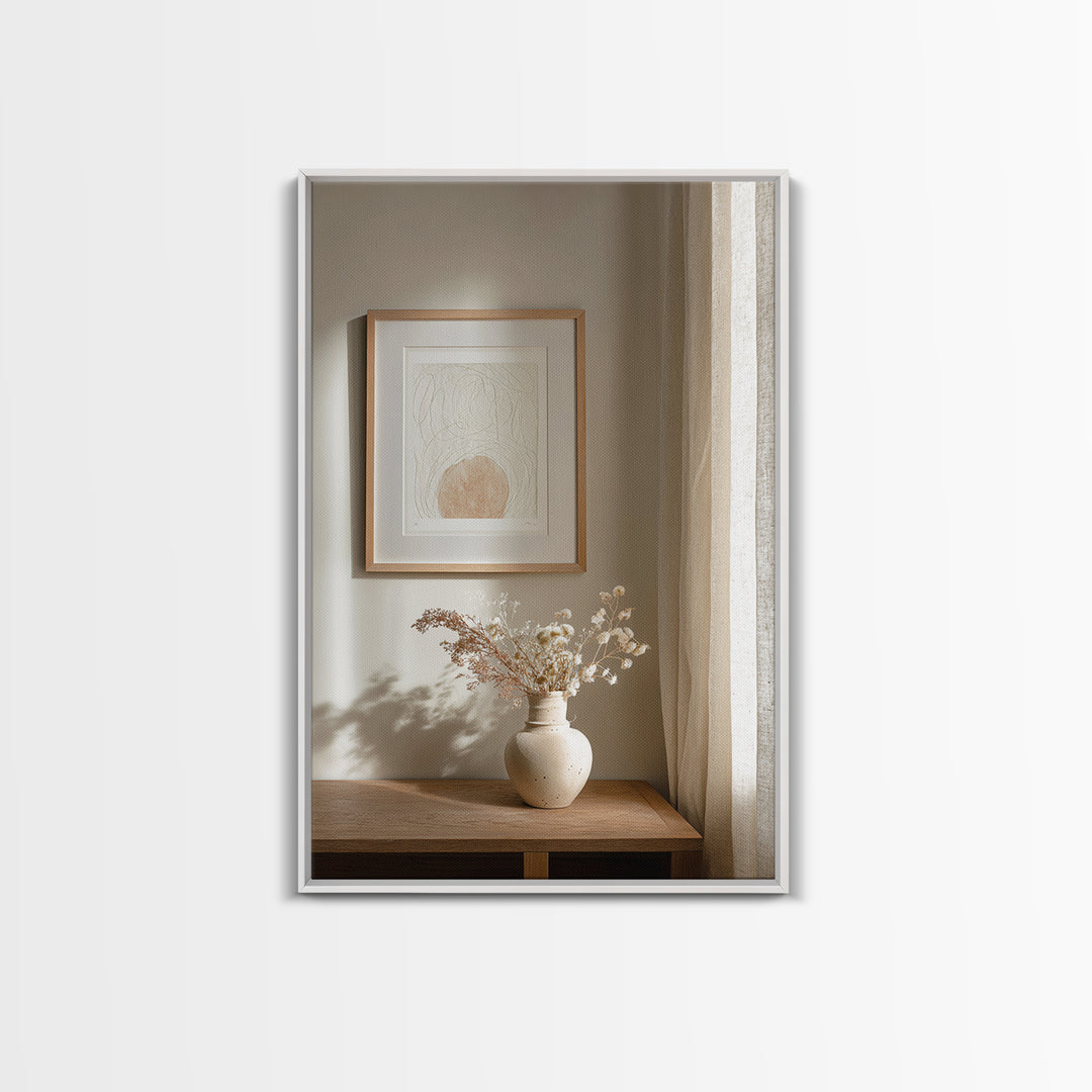 Minimal Two Figure Line Drawing Framed Canvas Print, Master Bedroom, Wall Art Bedroom, Bedroom Decor, Fine Art, Sanctuary, MAS-2x3-85