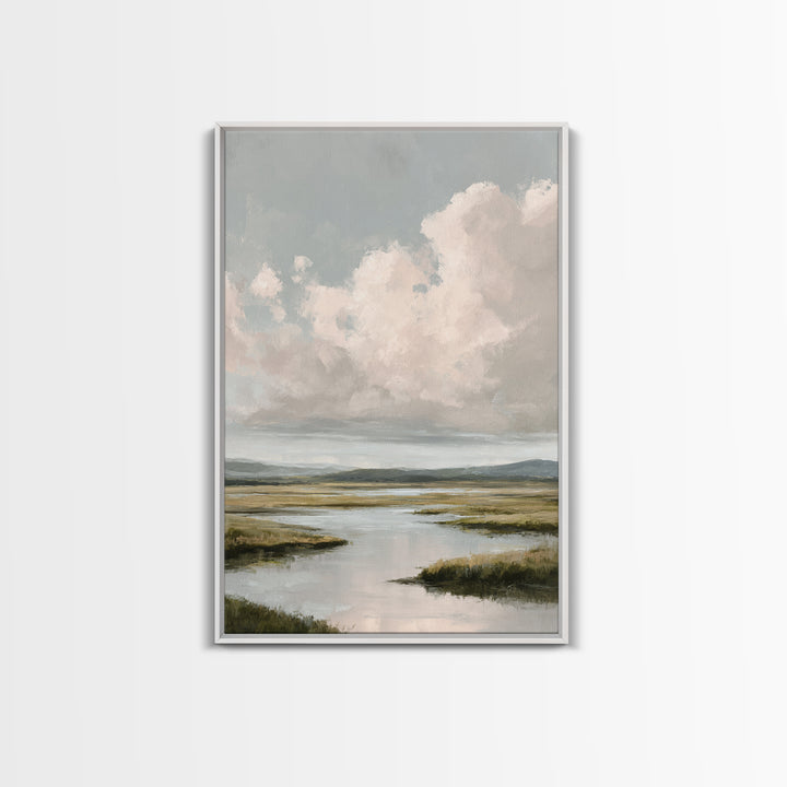 Blush and Taupe Cloudscape Canvas Print, Master Bedroom, Canvas Print, Bedroom Decor, Abstract Art, Sanctuary, MAS-2x3-86