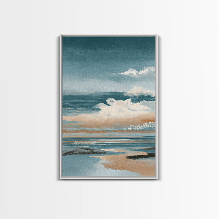 Elegant Moonlit Ocean Horizon Canvas Print, Master Bedroom, Printable Art, Bedroom Decor, Fine Art, Sanctuary, Wall Art Bedroom, MAS-2x3-9