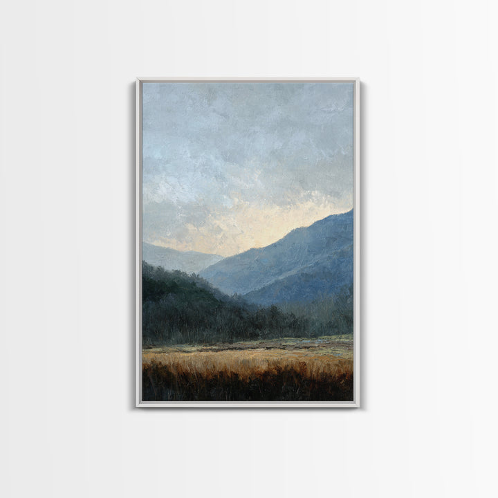 Soft Mountain Ridge Framed Canvas Print, Master Bedroom, Bedroom Prints, Bedroom Decor, Fine Art, Sanctuary, Gallery Decor, MAS-2x3-93