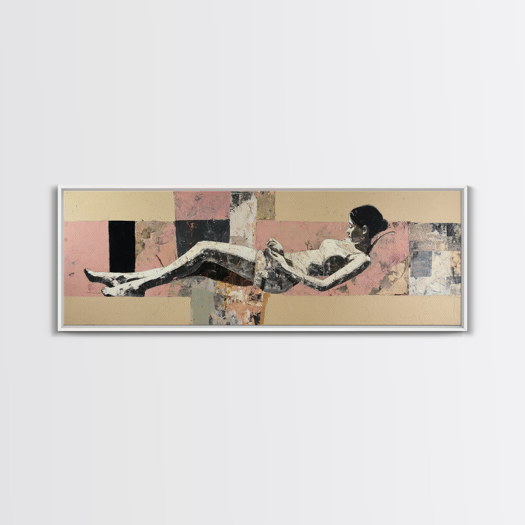 Classical Reclining Figure Implied Through Line Art Canvas Print, Master Bedroom, Modern Decor, Bedroom Decor, Sanctuary, MAS-3x1-14