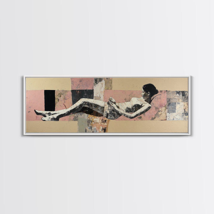 Classical Reclining Figure Implied Through Line Art Canvas Print, Master Bedroom, Modern Decor, Bedroom Decor, Sanctuary, MAS-3x1-14