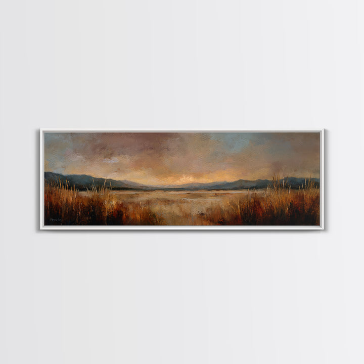 Quiet Desert Dusk Framed Canvas Print, Master Bedroom, Printable Art, Bedroom Decor, Fine Art, Sanctuary, Wall Art Bedroom, MAS-3x1-2