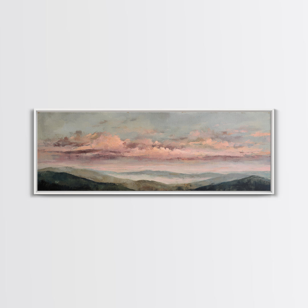 Blush and Taupe Cloudscape Canvas Print, Master Bedroom, Bedroom Decor, Abstract Art, Sanctuary, Printable Art, MAS-3x1-22