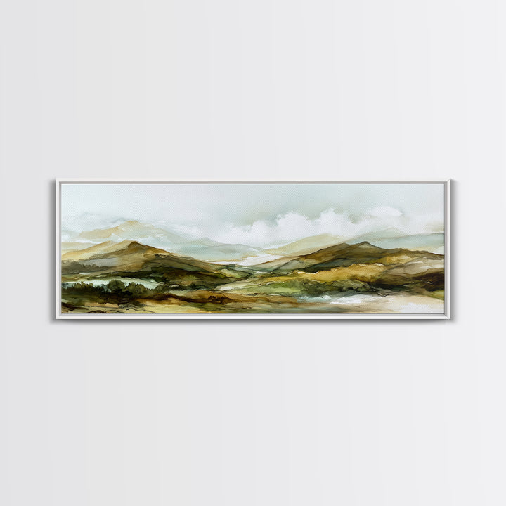 Soft Mountain Ridge Canvas Print, Master Bedroom, Wall Decor Bedroom, Bedroom Decor, Fine Art, Sanctuary, Fine Art Print, MAS-3x1-29