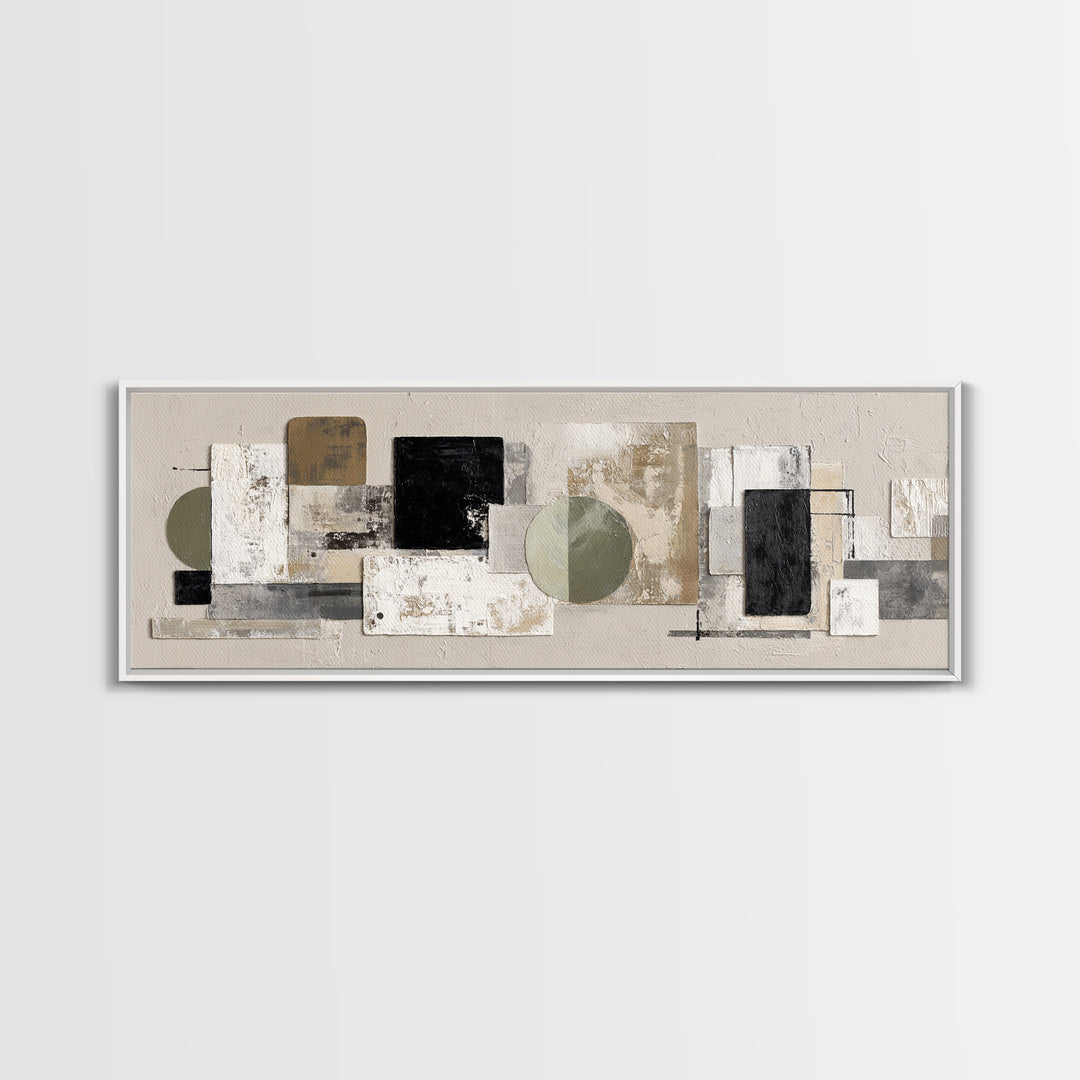 Minimal Stone Shapes Framed Canvas Print, Master Bedroom, Master Bedroom Decor, Bedroom Decor, Abstract Art, Sanctuary, MAS-3x1-32
