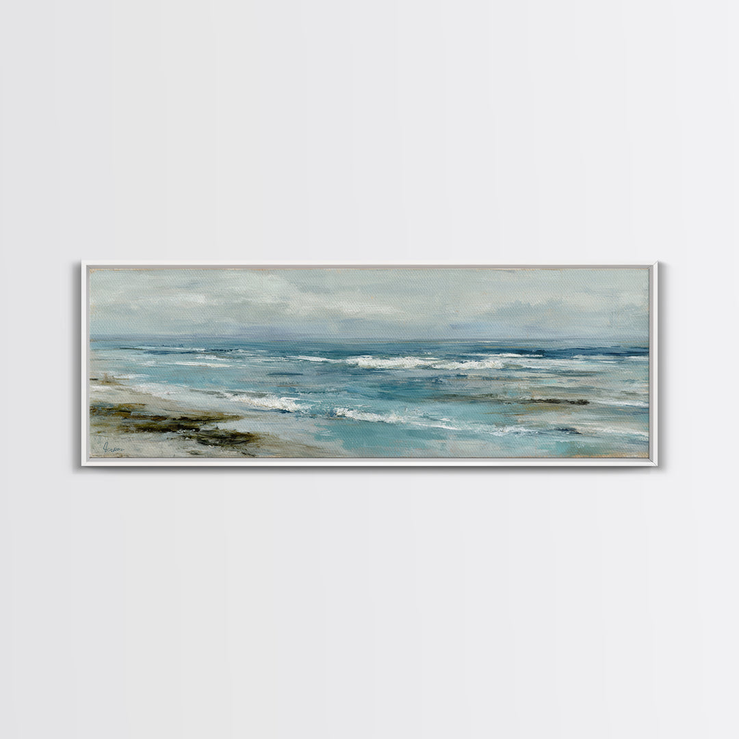 Hotel Coastal Landscape Framed Canvas Print, Master Bedroom, Bedroom, Bedroom Decor, Fine Art, Sanctuary, Boho Decor, MAS-3x1-37