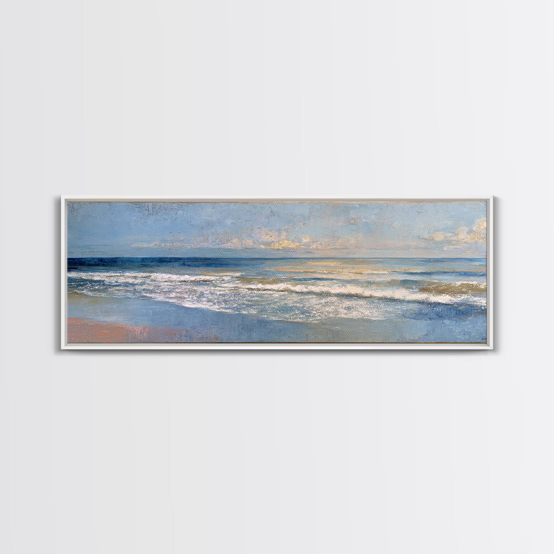 Hotel Coastal Landscape Canvas Print, Master Bedroom, Over Bed Wall Art, Bedroom Decor, Fine Art, Sanctuary, Minimalist Decor, MAS-3x1-61