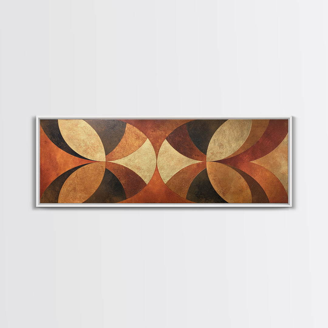 Gold Accented Abstract Arches Framed Canvas Print, Master Bedroom, Wall Decor, Bedroom Decor, Sanctuary, Farmhouse Wall Decor, MAS-3x1-72