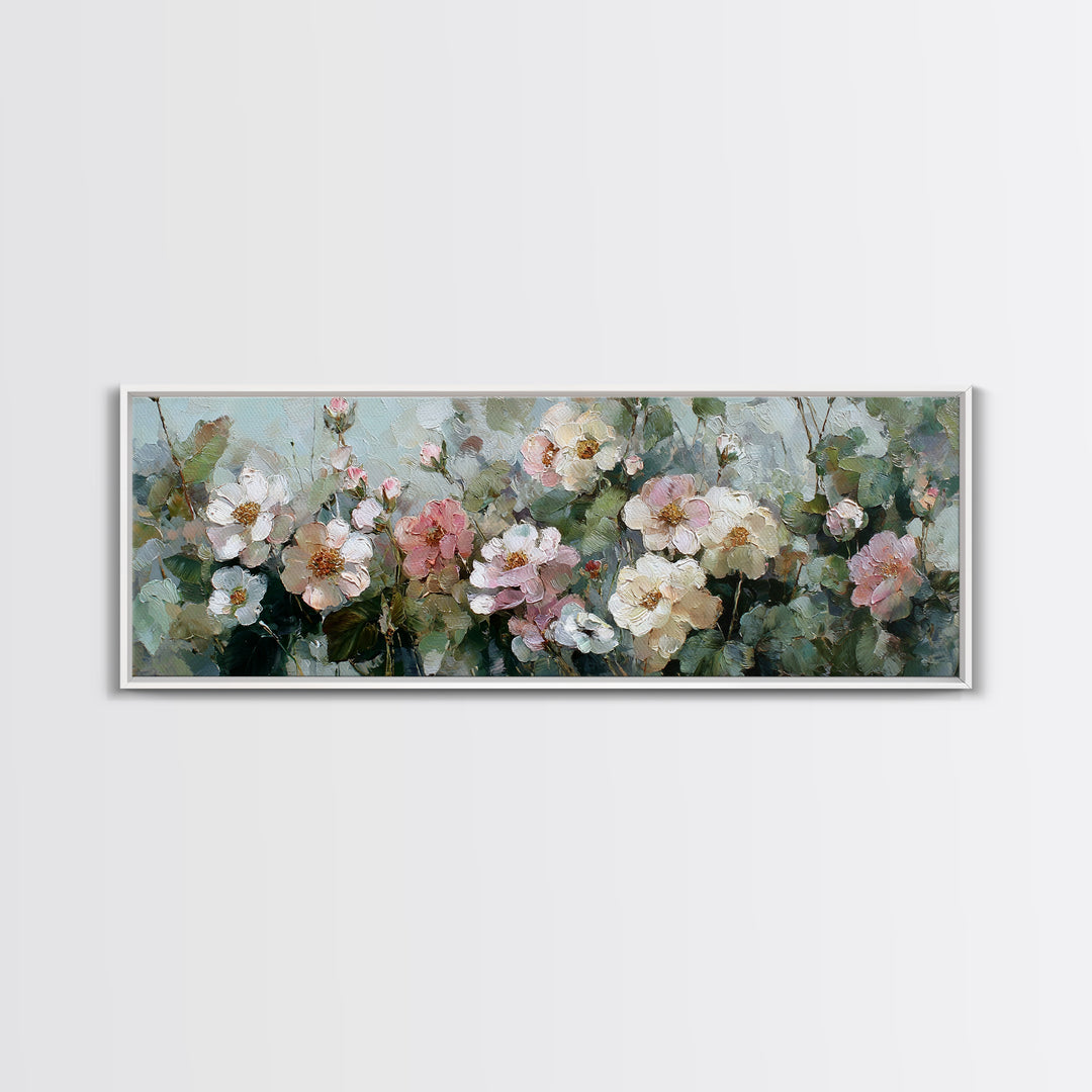 Dreamy Celestial Moon and Botanical Composition Canvas Print, Master Bedroom, Bedroom Wall Decor, Bedroom Decor, Sanctuary, MAS-3x1-75