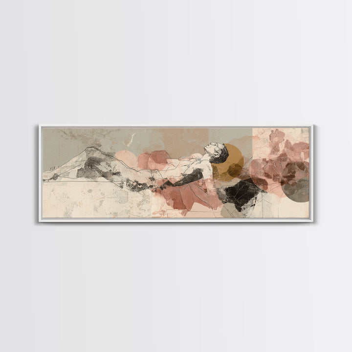 Classical Reclining Figure Implied Through Line Art Canvas Print, Master Bedroom, Above Bed Decor, Bedroom Decor, Sanctuary, MAS-3x1-86