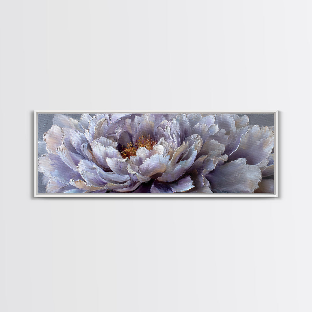 Romantic Neutral Peony Closeup Framed Canvas Print, Master Bedroom, Signs for Home, Bedroom Decor, Fine Art, Sanctuary, MAS-3x1-90