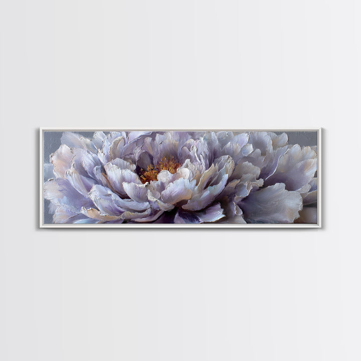 Romantic Neutral Peony Closeup Framed Canvas Print, Master Bedroom, Signs for Home, Bedroom Decor, Fine Art, Sanctuary, MAS-3x1-90