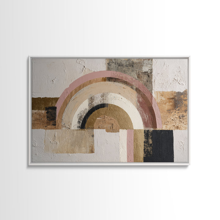 Gold Accented Abstract Arches Canvas Print, Master Bedroom, Wall Art Bedroom, Bedroom Decor, Sanctuary, Statement Artwork, MAS-3x2-12