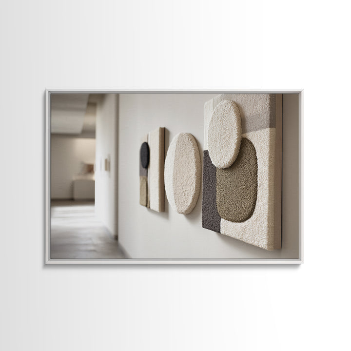 Minimal Stone Shapes Framed Canvas Print, Master Bedroom, Above Bed Wall Art, Bedroom Decor, Abstract Art, Sanctuary, MAS-3x2-20
