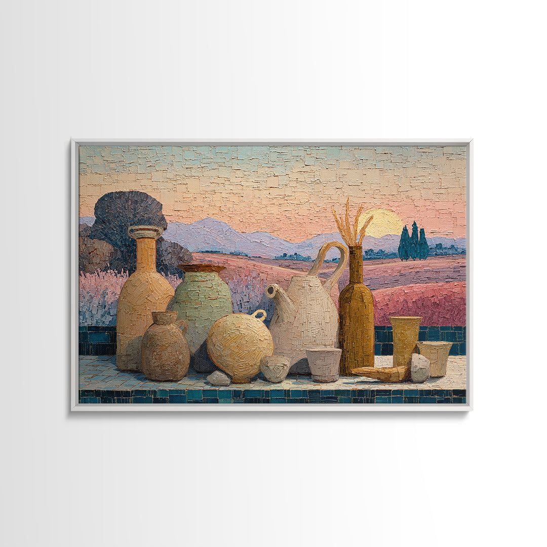 Lavender Field at Twilight Canvas Print, Master Bedroom, Farmhouse Wall Decor, Bedroom Decor, Oil Painting, Sanctuary, MAS-3x2-22