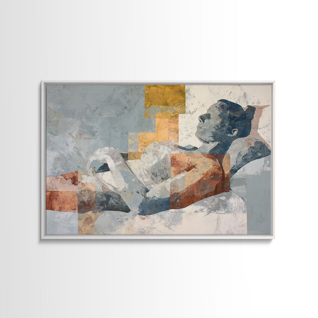 Classical Reclining Figure Implied Through Line Art Canvas Print, Master Bedroom, Above Bed Decor, Bedroom Decor, Sanctuary, MAS-3x2-26