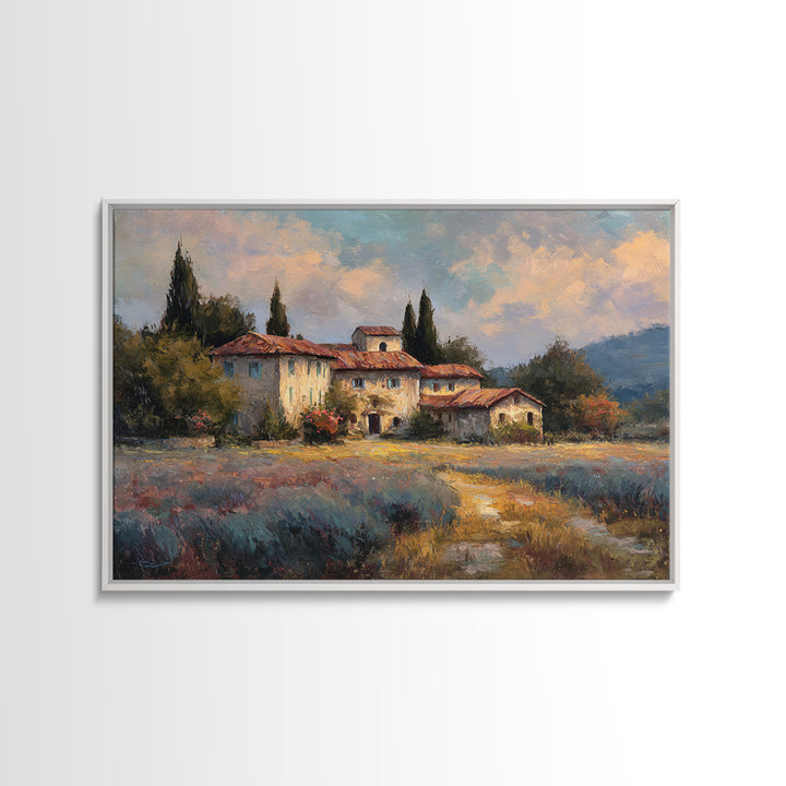 Lavender Field at Twilight Framed Canvas Print, Master Bedroom, Living Room Prints, Bedroom Decor, Fine Art, Sanctuary, MAS-3x2-46