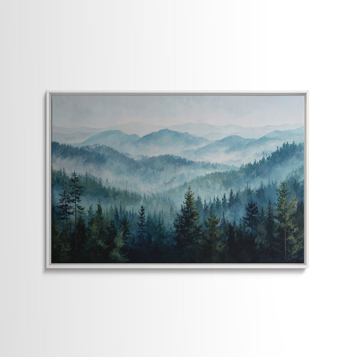 Calm Misty Forest Panorama Canvas Print, Master Bedroom, Room Decor, Bedroom Decor, Sanctuary, Wall Decal, Printable Art, MAS-3x2-56
