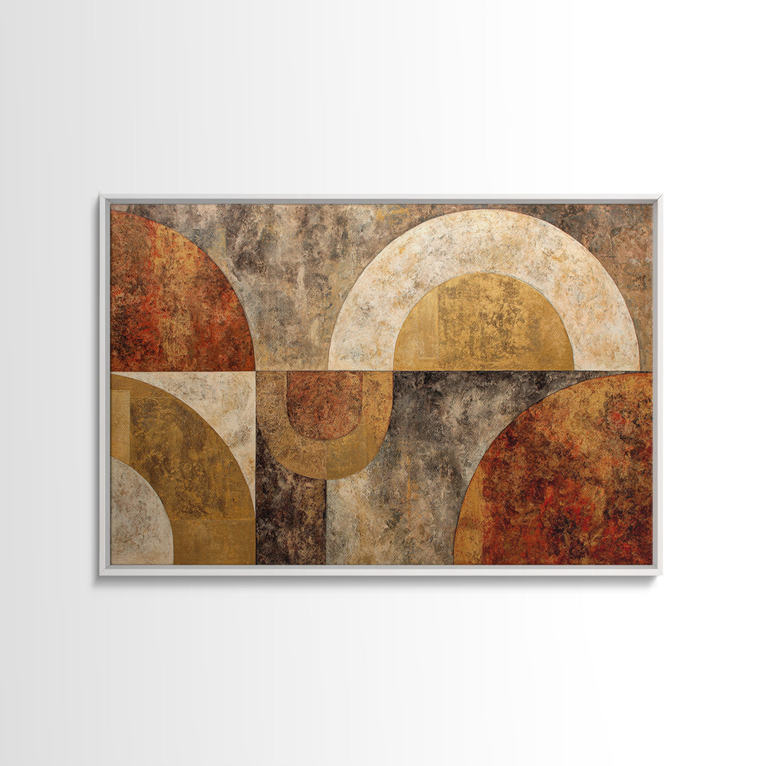 Gold Accented Abstract Arches Framed Canvas Print, Master Bedroom, Textured Painting, Bedroom Decor, Abstract Art, Sanctuary, MAS-3x2-60