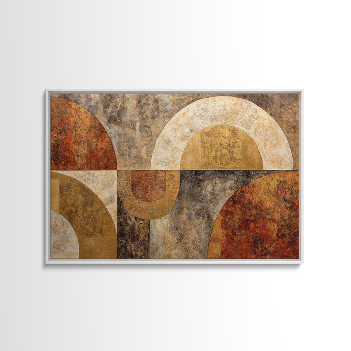 Gold Accented Abstract Arches Framed Canvas Print, Master Bedroom, Textured Painting, Bedroom Decor, Abstract Art, Sanctuary, MAS-3x2-60