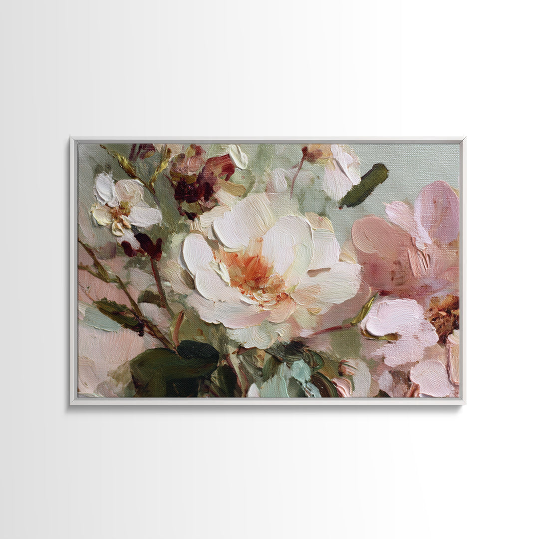 Dreamy Celestial Moon and Botanical Composition Canvas Print, Master Bedroom, Wall Art Bedroom, Bedroom Decor, Sanctuary, MAS-3x2-63