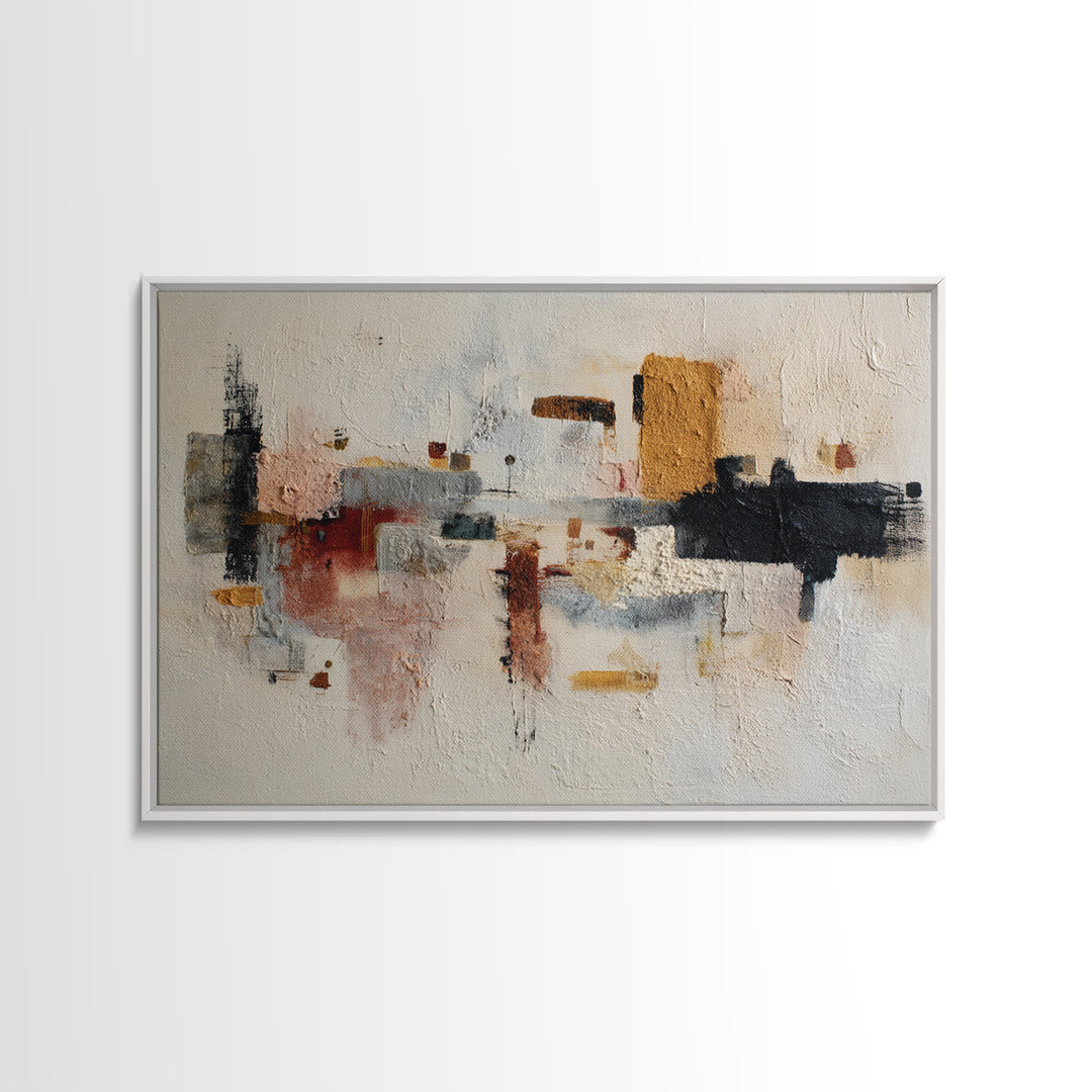 Large Cream Abstract Framed Canvas Print, Master Bedroom, Gallery Decor, Bedroom Decor, Fine Art, Sanctuary, Wall Art, MAS-3x2-69