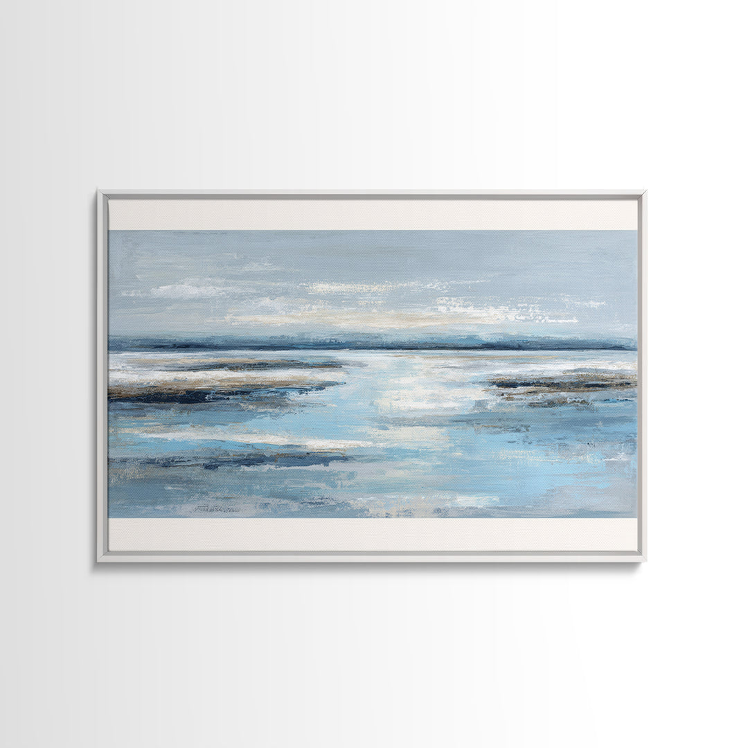 Hotel Coastal Landscape Canvas Print, Master Bedroom, Neutral Decor, Bedroom Decor, Oil Painting, Sanctuary, Home Decor, MAS-3x2-73