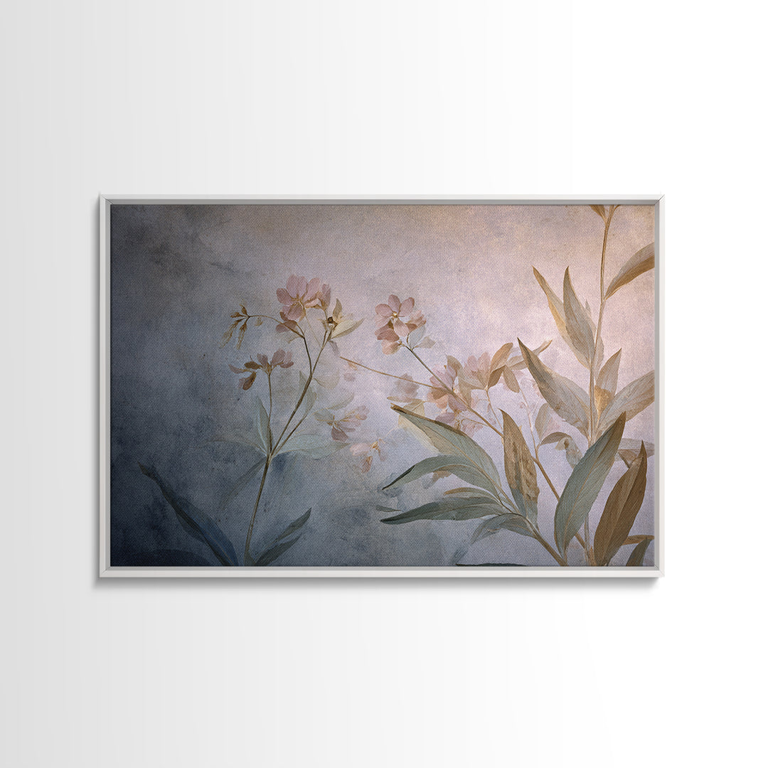 Dreamy Celestial Moon and Botanical Composition Framed Canvas Print, Master Bedroom, Wall Decor, Bedroom Decor, Sanctuary, MAS-3x2-87