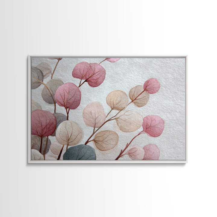 Gentle Eucalyptus Watercolor Branches Canvas Print, Master Bedroom, Art Print, Bedroom Decor, Oil Painting, Sanctuary, MAS-3x2-88