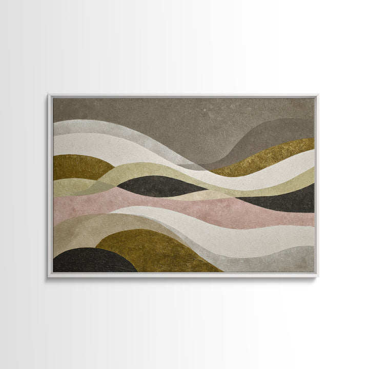 Abstract Wave Forms Framed Canvas Print, Master Bedroom, Bedroom Decor, Abstract Art, Sanctuary, Farmhouse Wall Art, MAS-3x2-96