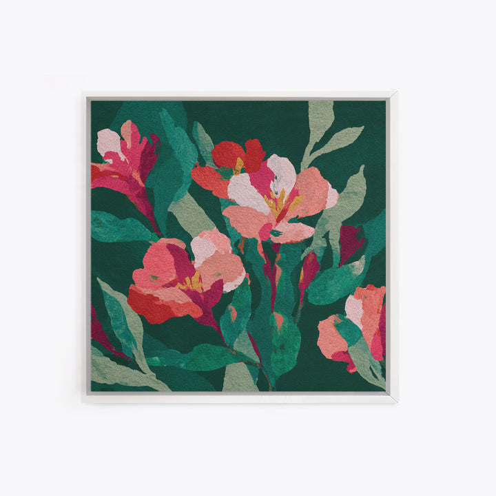 Matisse Inspired Cutouts with Vivid Floral Motifs Canvas Print, Maximalist Art, Retro Wall Art, Living Room Decor, Maximal, MAX-1x1-10