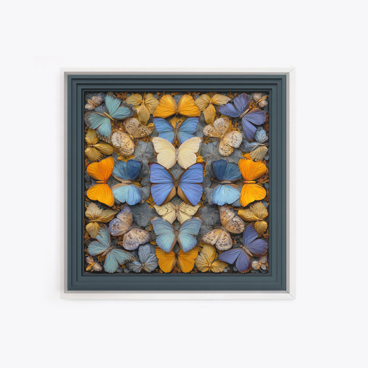 Framed Butterfly Collection Canvas Print, Maximalist Art, Art Nouveau, Living Room Decor, Maximal, Living Room Wall Art, MAX-1x1-23