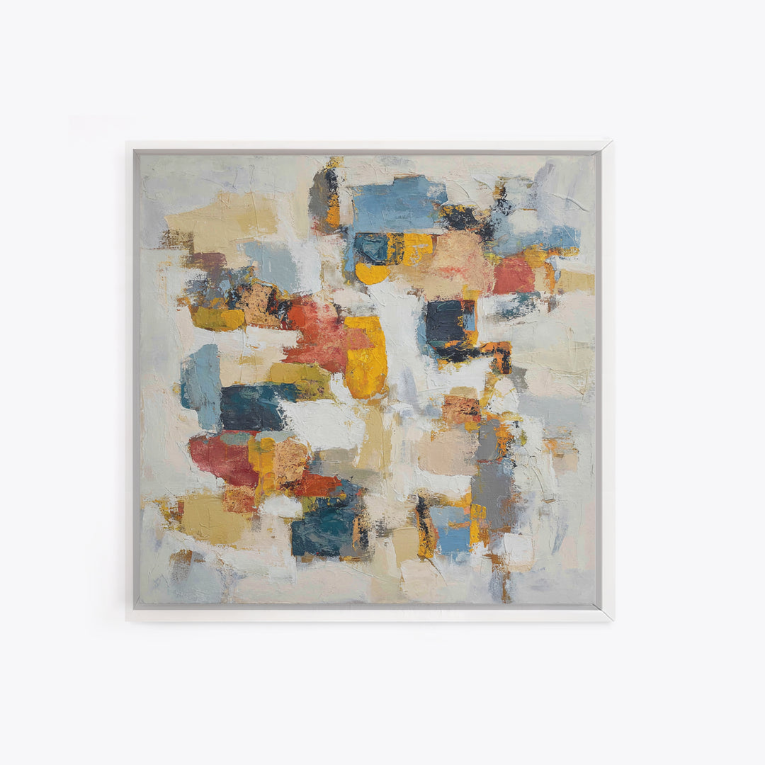 Chaotic Joyful Abstract Framed Canvas Print, Maximalist Art, Modern Art, Living Room Decor, Fine Art, Maximal, MAX-1x1-46