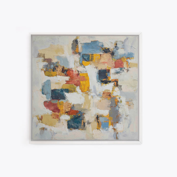Chaotic Joyful Abstract Framed Canvas Print, Maximalist Art, Modern Art, Living Room Decor, Fine Art, Maximal, MAX-1x1-46