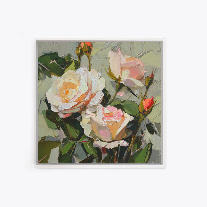 Baroque Roses Mixed Framed Canvas Print, Maximalist Art, Statement Artwork, Living Room Decor, Abstract Art, Maximal, MAX-1x1-78