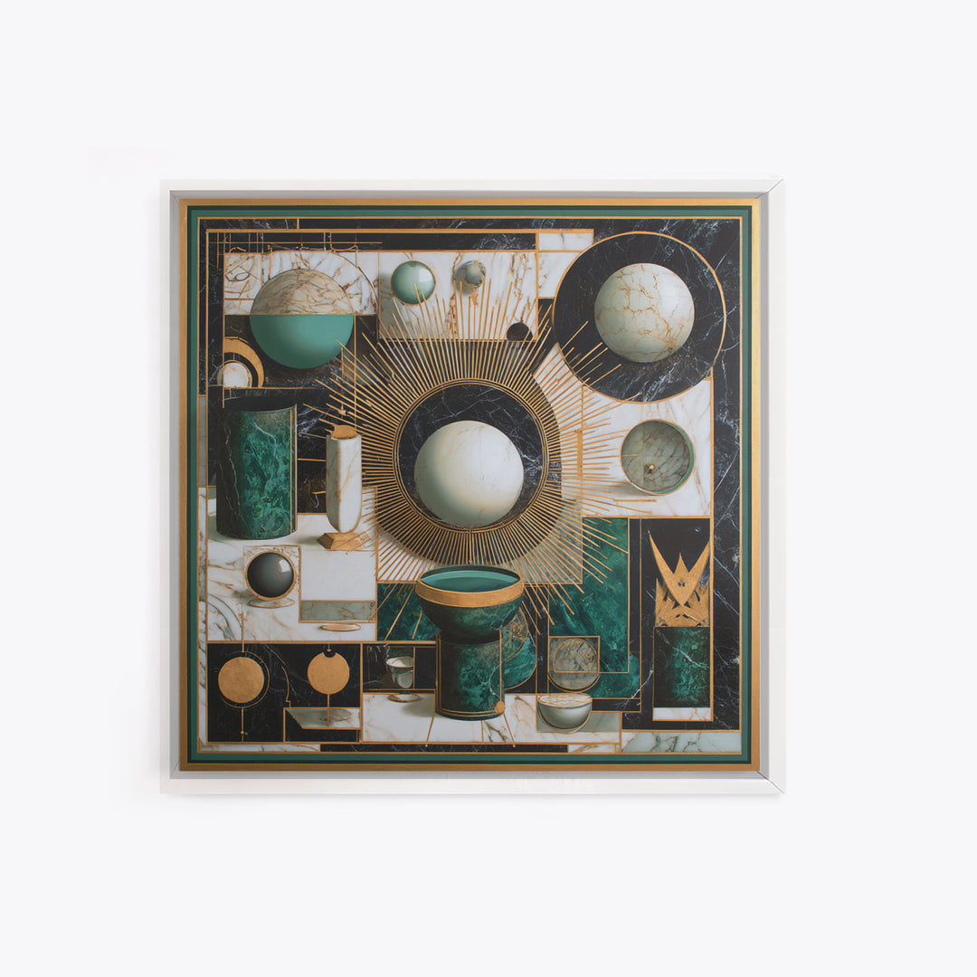 Surreal Room of Floating Objects as Decorative Canvas Print, Maximalist Art, Statement Artwork, Living Room Decor, Maximal, MAX-1x1-9