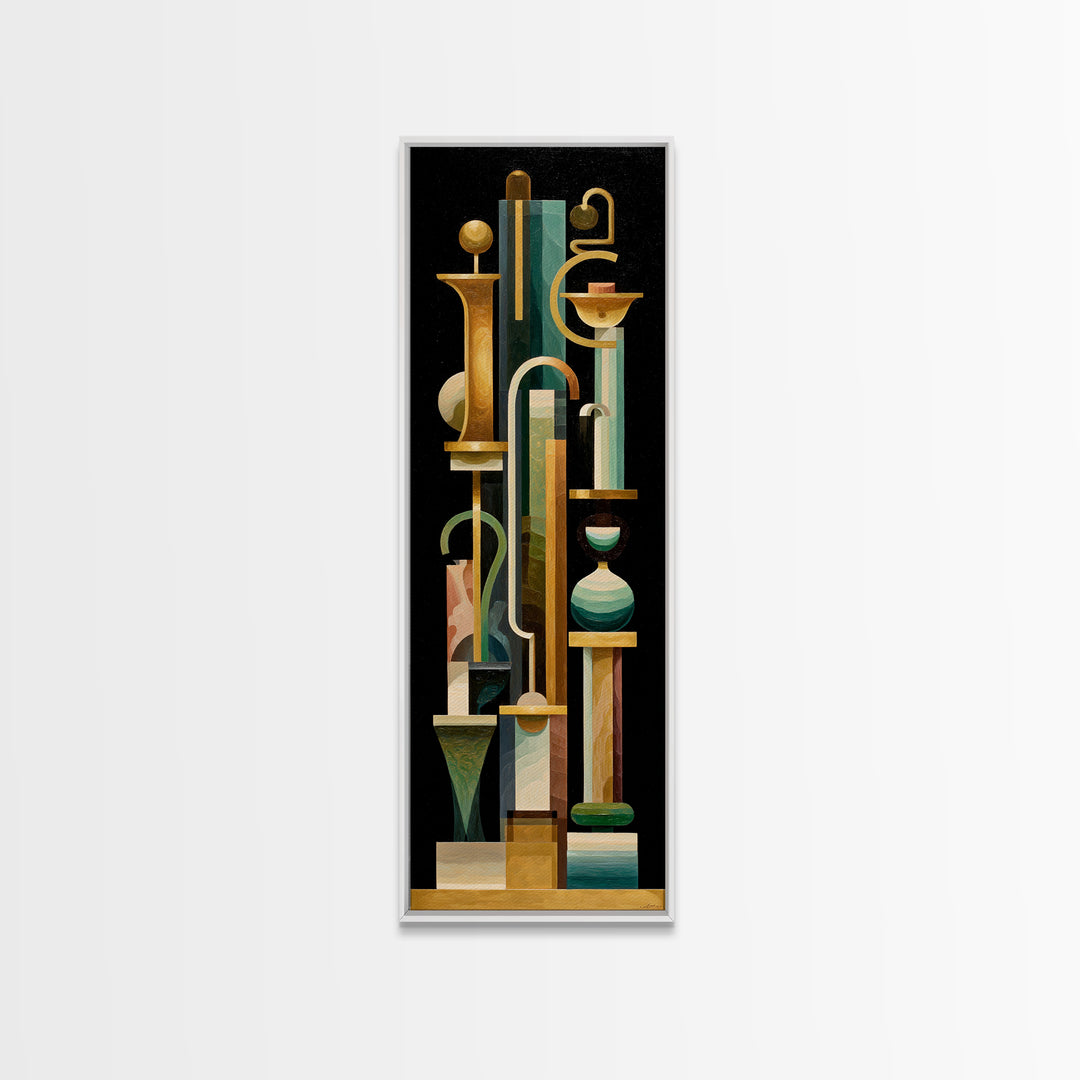 Surreal Room of Floating Objects as Decorative Framed Canvas Print, Maximalist Art, Wall Art, Living Room Decor, Oil Painting, MAX-1x3-69