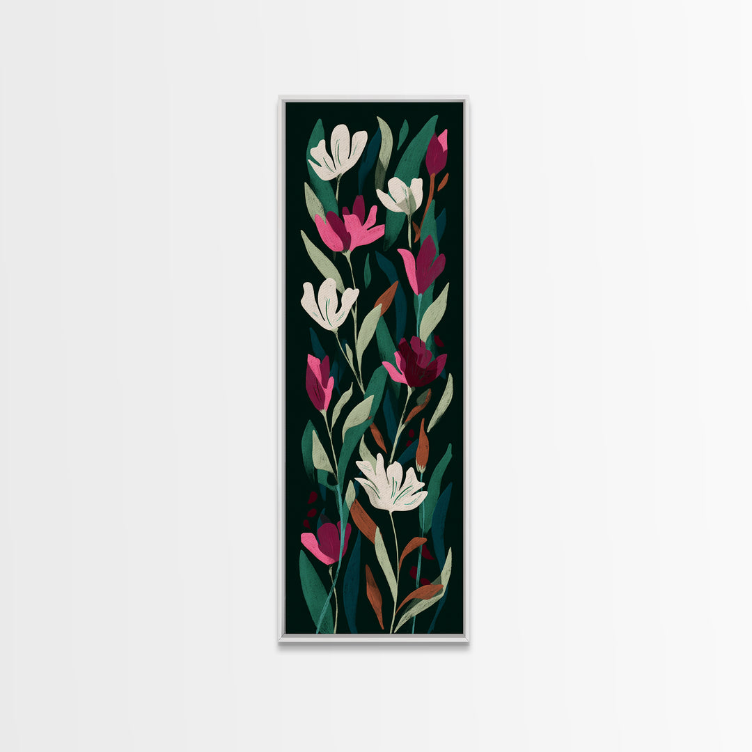 Matisse Inspired Cutouts with Vivid Floral Motifs Canvas Print, Maximalist Art, Modern Decor, Living Room Decor, Maximal, MAX-1x3-70