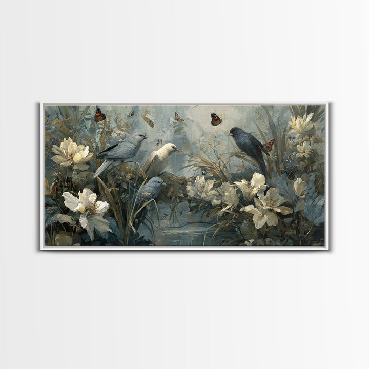 Explosive Floral Jungle Canvas Print, Maximalist Art, Printable Wall Art, Living Room Decor, Fine Art, Maximal, Dopamine Decor, MAX-2x1-21