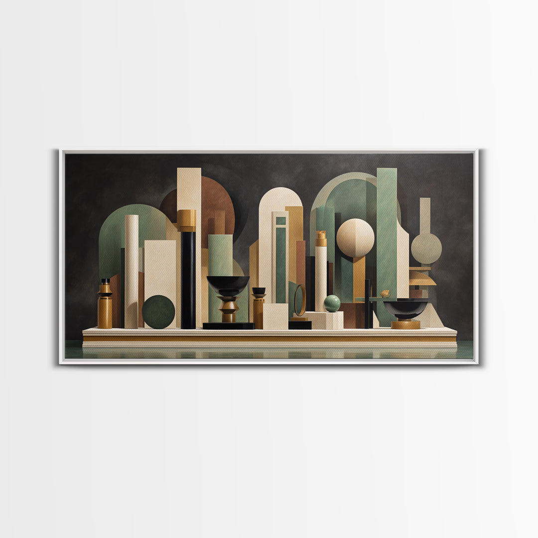 Surreal Room of Floating Objects as Decorative Canvas Print, Maximalist Art, Digital Wall Art, Living Room Decor, Maximal, MAX-2x1-29