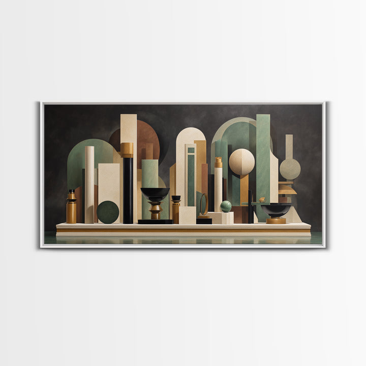 Surreal Room of Floating Objects as Decorative Canvas Print, Maximalist Art, Digital Wall Art, Living Room Decor, Maximal, MAX-2x1-29