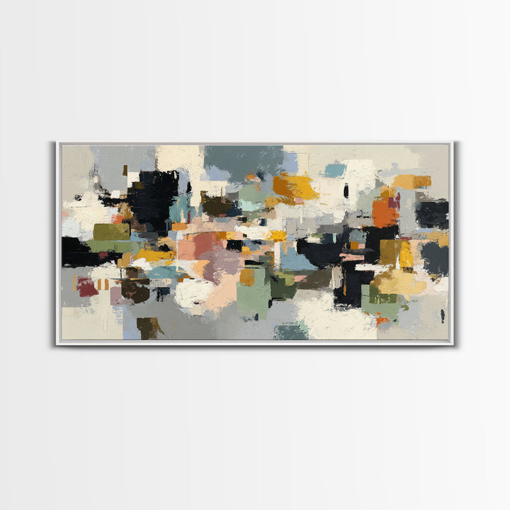 Chaotic Joyful Abstract Framed Canvas Print, Maximalist Art, Room Decor, Living Room Decor, Abstract Art, Maximal, MAX-2x1-42