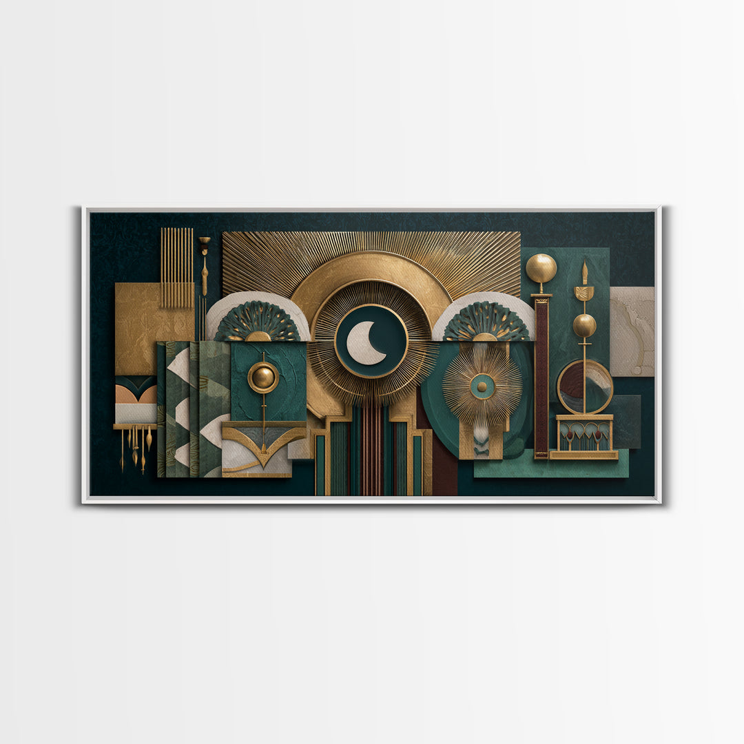 Surreal Room of Floating Objects as Decorative Canvas Print, Maximalist Art, Digital Wall Art, Living Room Decor, Maximal, MAX-2x1-5
